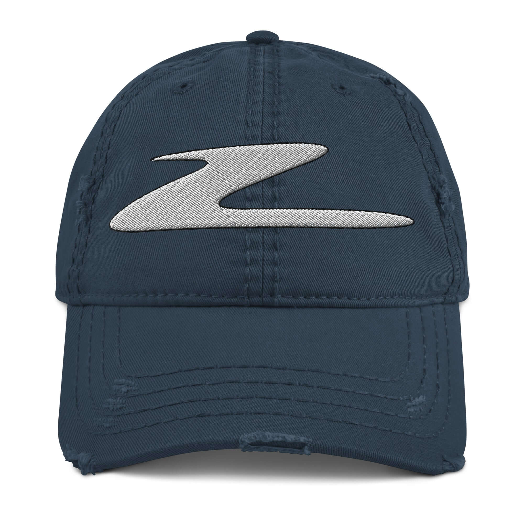 LoOo0oZer cap in dark blue, featuring a soft crown, adjustable closure, and silver logo, made of 100% pre-shrunk cotton twill.